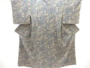 切り嵌め風草花模様小紋着物